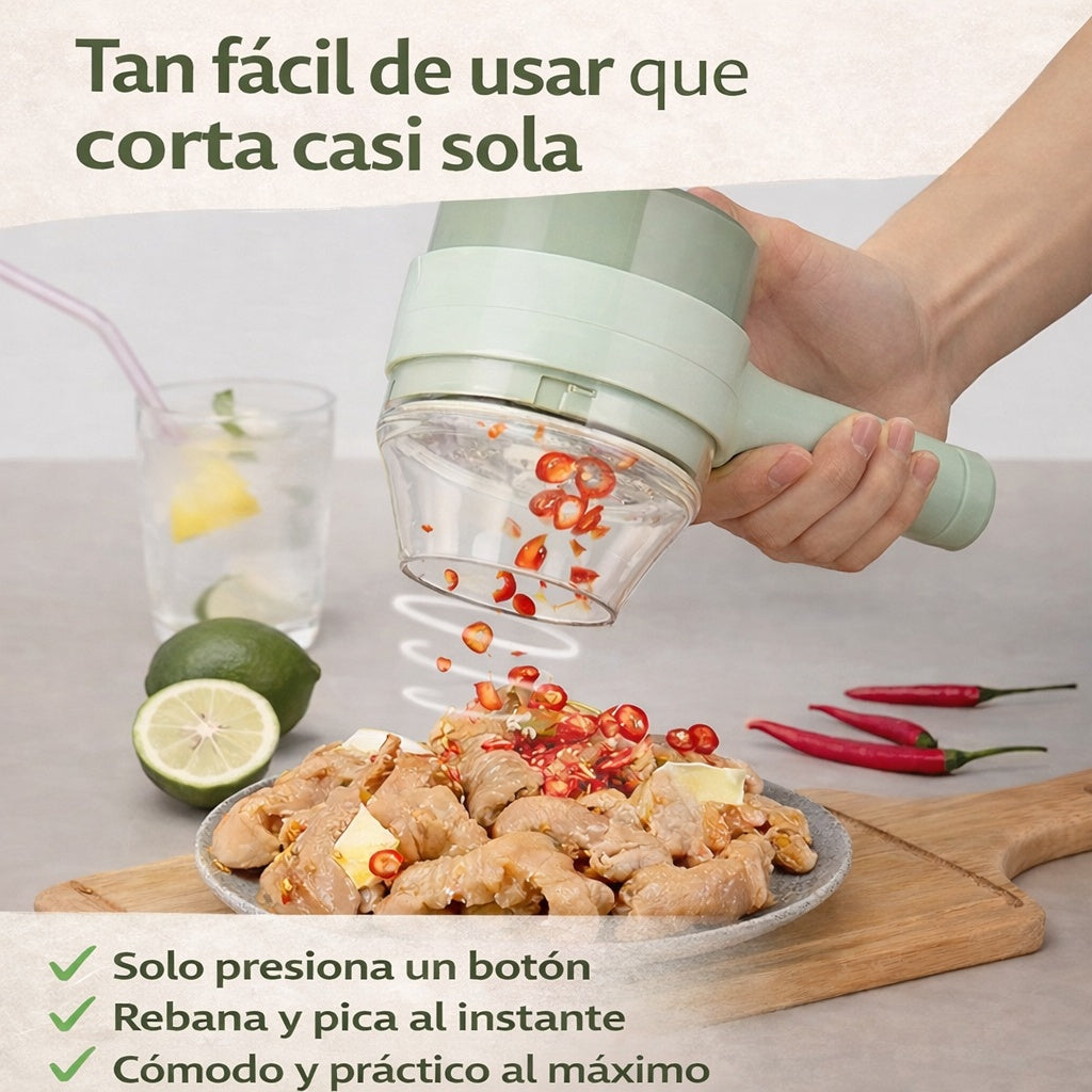'VeggiCut Pro 4-en-1' cortador eléctrico de verduras